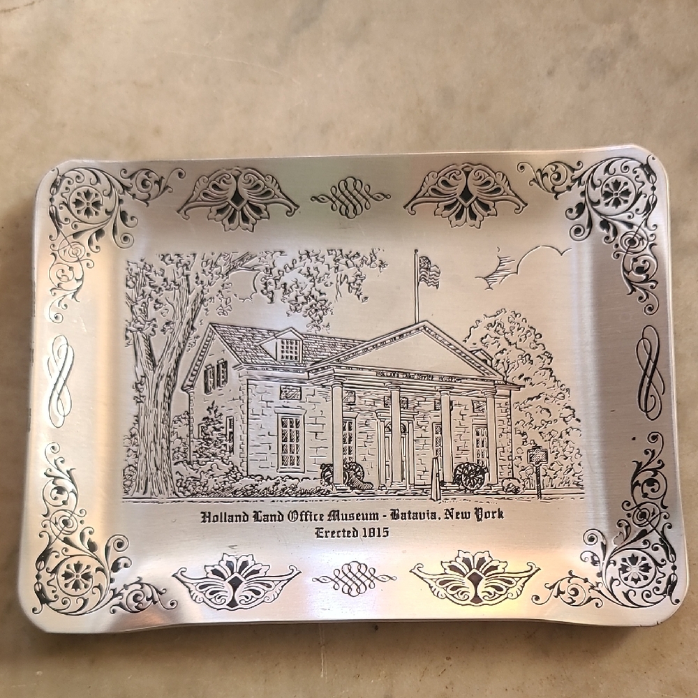 Engraved Silver Decorative Tray